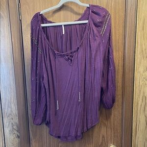 Free People Deep Purple Blouse